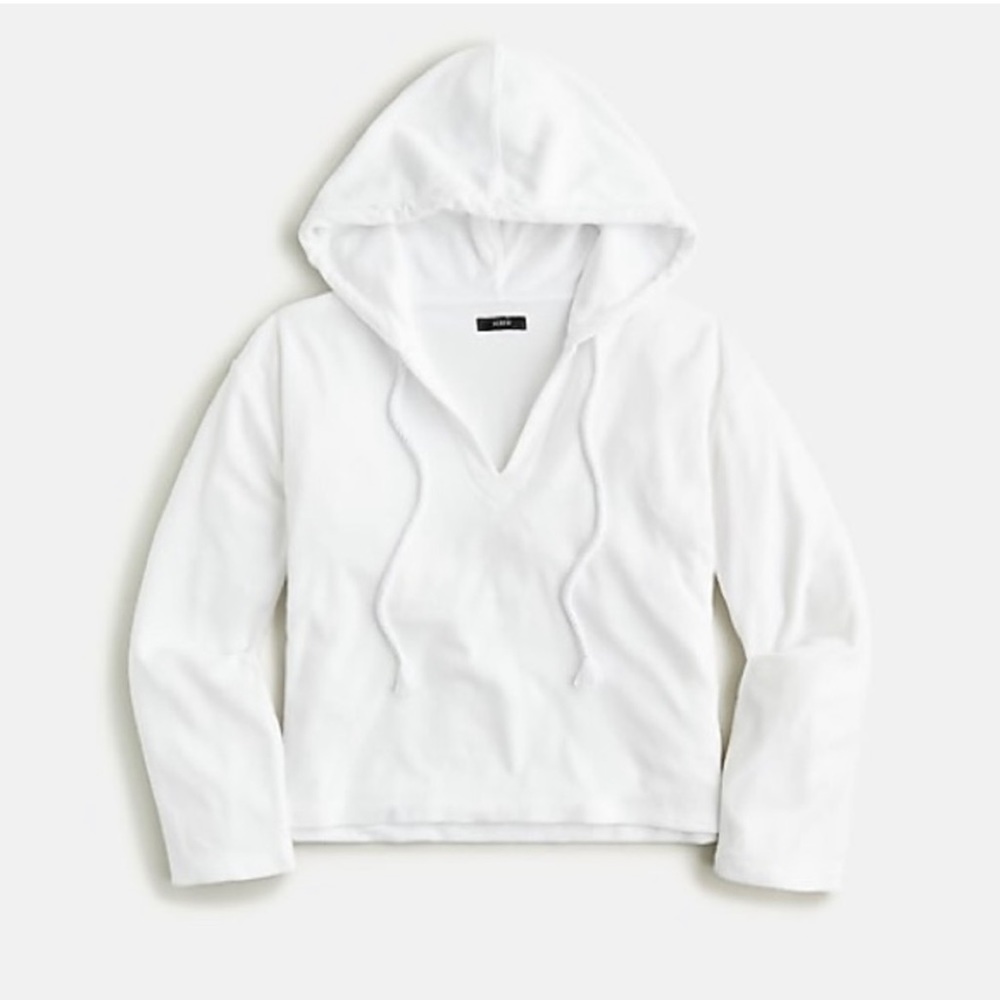 NWT J. Crew Terry Open V-Neck Hoodie